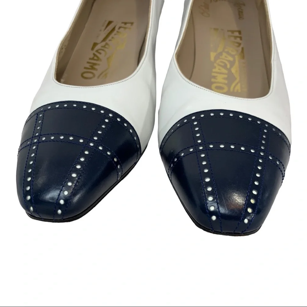 Salvatore Ferragamo Black and White Heels - Picture 5 of 11